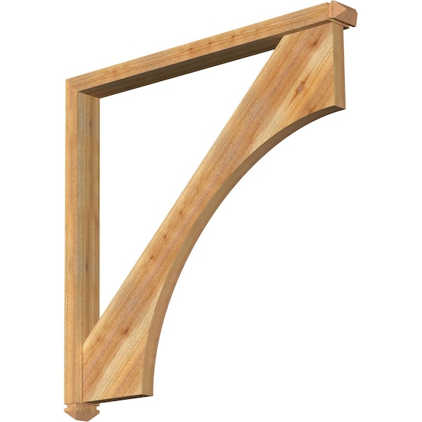 Ekena Millwork Westlake Arts and Crafts Rough Sawn Bracket w/ Offset Brace, Western Red Cedar, 4"W x 42"D x 42"H BKT0402X42X42WTL03RWR - main
